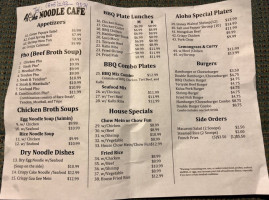 Aloha Noodle Cafe menu