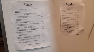 Maxim Bakery menu