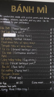 The House Of Bánh Mì (the Hob) menu