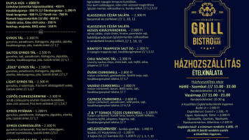 Grill Bisztró menu