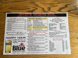 Mr Divot's Sports Grill menu