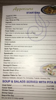 Zythos Mediterranean Grill menu
