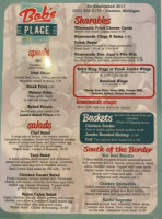 Bob's Place menu
