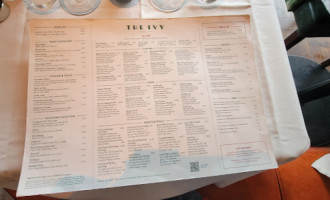 The Ivy Dublin menu