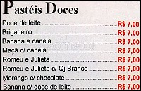 Pastel da Praça menu