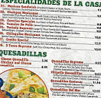 Tu Casa Mexican And Pizza menu
