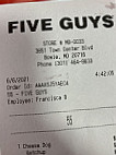Five Guys menu