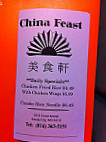China Feast menu