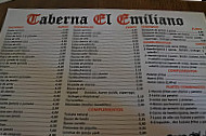 Emiliano menu