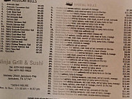 ninja grill & sushi menu