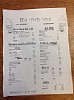 The Frosty Mug menu