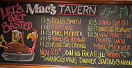 Mac's Tavern menu