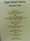 Glass Woods Tavern menu