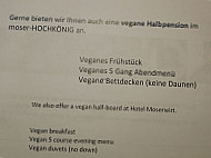 Moserwirt Gasthof Hotel menu