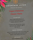 Mountain Lotus Provisions menu
