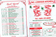 No.1 Chinese Kitchen menu