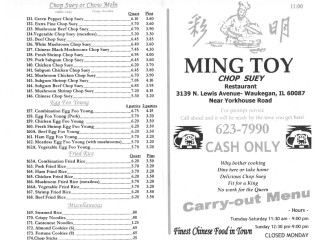 Ming Toy Carry Outs