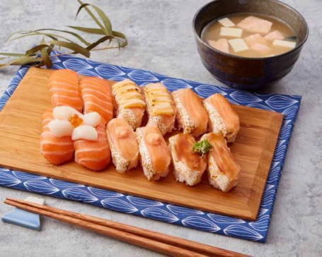 Quán Guī Liù Mǎn Fú Fù Tāng Huò Yǐn Pǐn Salmon Set Of 6 With Soup Or Beverage