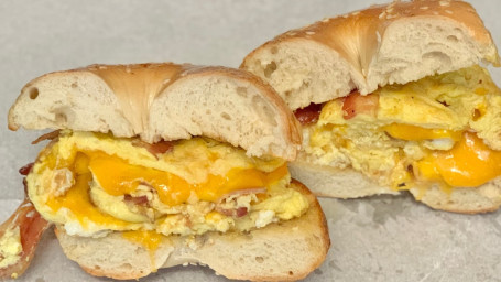 Egg On A Bagel With Bacon Cheese