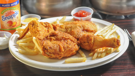 Chicken Wings (4 Pieces) With Fries Soda