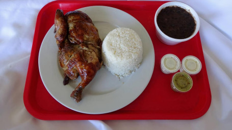 Half Chicken With Beans Rice