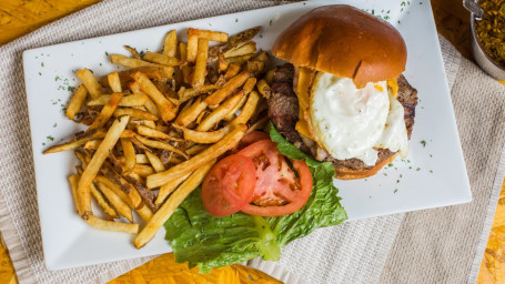 Choripan Burger With Fries