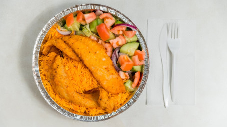 Fried Whiting Fish Over Salad