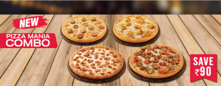 Mahlzeit Für 4: Nicht-Vegetarische Pizza-Mania-Party-Kombination
