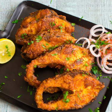 Dhaba Style Fish Fry (4 Pieces)