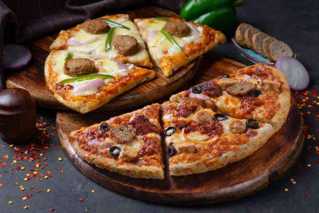 2 Halbe Pizzas Ohne Gemüse [Mittel].