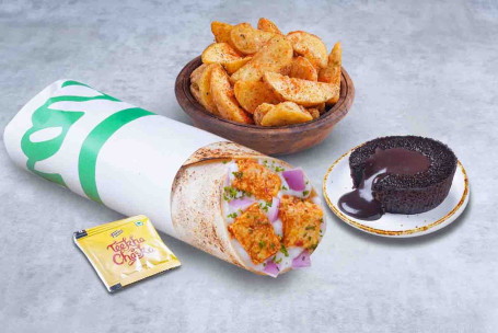 Cheese Melt Paneer Wrap Meal Choco Lava