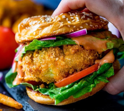 Spicy Cheesy Veg Burger