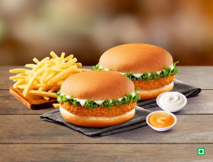 2 X Veg-Krispers-Burger-Mahlzeit
