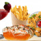 Prawn Hot Dog, Chicken Strips, French Fries, Strawberry Lime Fizz