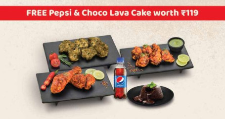 3 Beliebige Packungen Hühnchen [Kostenloser Klebriger Schoko-Lava-Kuchen-Pepsi]