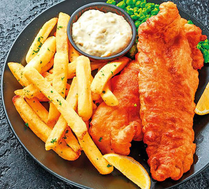 Fish And Chips With Fries And Tarted Sauce