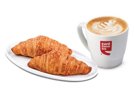 Croissant-Cappuccino-Kombination