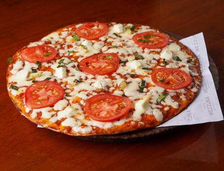 11 Home Crust Pizza,Fresh Tomatoes,Buffalo Mozzarella,Roasted Garlic,Sweet Basil