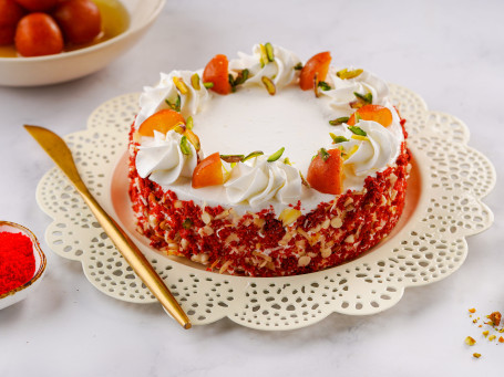 Gulab Jamun Red Velvet Cake