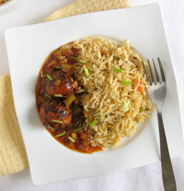 Veg Fried Rice Veg Manchurian Salad