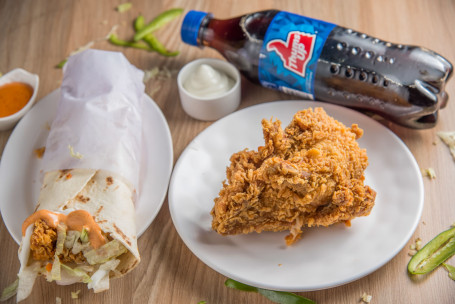 Wrap Chicken Meal (1 Chicken Strip Wrap 1 Crispy Chicken Soft Drink (250 Ml .