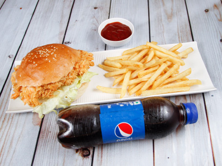 Ww Chicken Burger With French Fries Combo