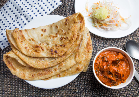 Chicken Tikka Makhani (3 Pcs) Laccha Paratha (2 Pcs) Laccha Salad