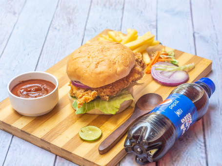 Chicken Burger French Fries Pepsi (300 Ml) Combo