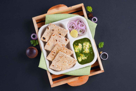 Palak-Hühnchen-Vollkorn-Chapati-Lunchbox