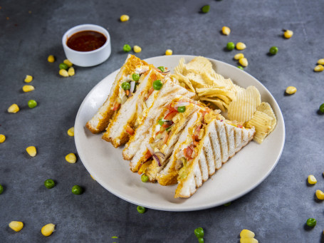 Chicken Capsicum And Corn Sandwich (2 Slice, Serves 1 Person)