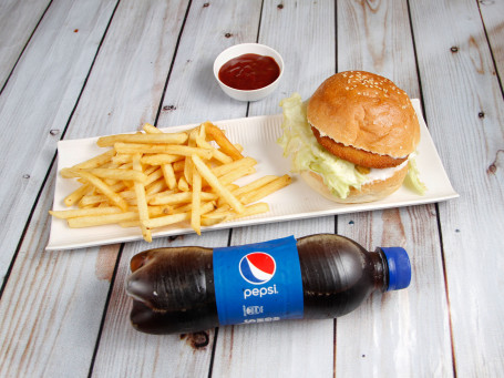 Aloo Burger French Fries Coke (250 Ml) Combo