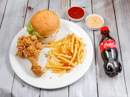 Chicken Burger Fried Chicken French Fries Cold Coffee 250 Ml