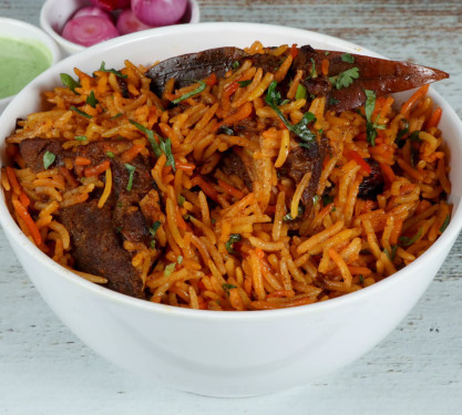 Hyderabadi Mutton Fried Pcs Biriyani [Half]