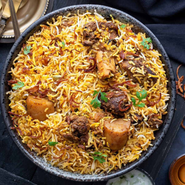 Hyderabadi Mutton Fried Pcs Biriyani [Family]